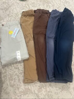 Cat & Jack Kids' Pull-On Pants Pack — Cream, Tan, Brown, Blue, Navy